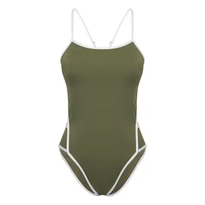 Trendyol Khaki Barbell Neck Piping Swimsuit