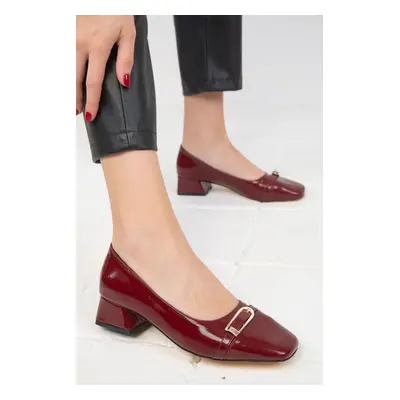 Soho Claret Red Patent Leather Women's Classic High Heel Shoes