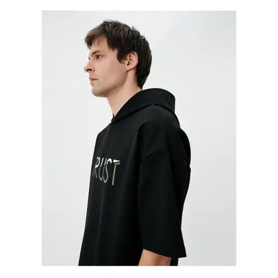 Koton Sweatshirt Sweatshirt Printed Hooded Short Sleeve