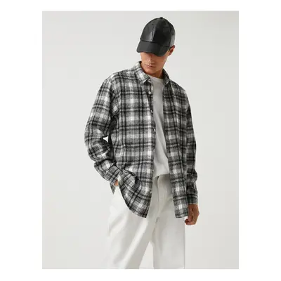 Koton Plaid Lumberjack Shirt Classic Collar Long Sleeve