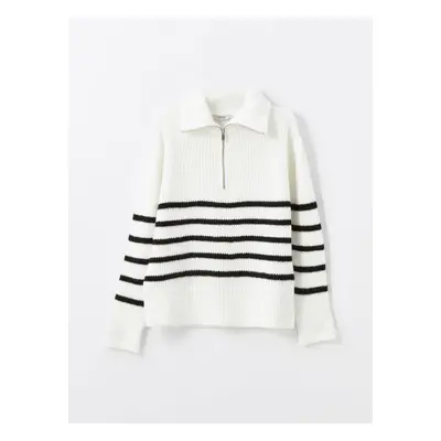 LC Waikiki Women's High Neck Striped Long Sleeve Knitwear Sweater