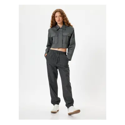 Koton Jogger Pants with Waist Tie Pocket Detail and Flecked