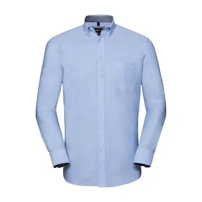 Blue Men's Long Sleeve Shirt Russell