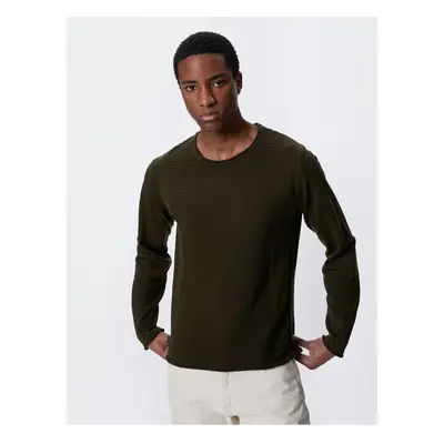 Koton Basic Knitwear Sweater Textured Round Neck Slim Fit