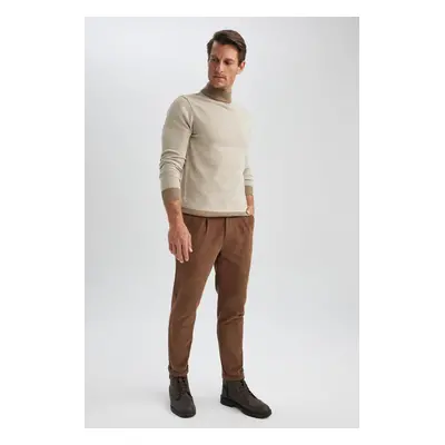 DEFACTO Corduroy Trousers Tailored Fit Pocket Straight Leg