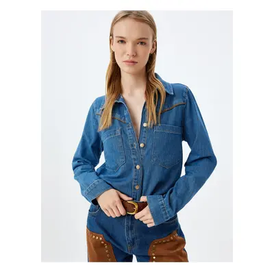 Koton Medium Indigo Women's Shirt