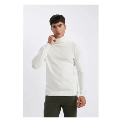 DEFACTO Slim Fit Slim Fit Turtleneck Basic Plain Knitwear Sweater