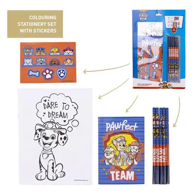 STATIONERY SET COLOREABLE PAW PATROL