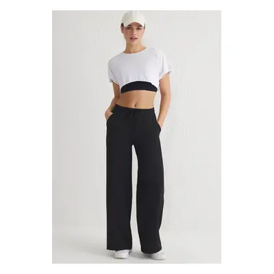 Trendyol Black Plain Diver/Scuba Sportswear Sweatpants