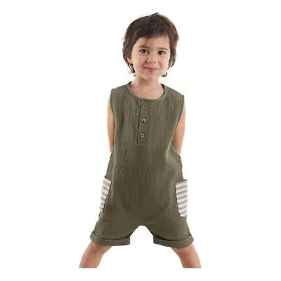 Denokids Baby Boy Child Green Muslin Overalls