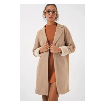 Bigdart Herringbone Cashmere Coat - Camel