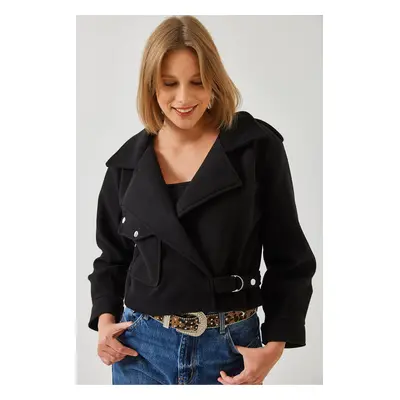 Bianco Lucci Women's Single Pocket Detail Stamp Jacket