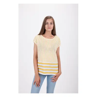 T-Shirt - TOMMY HILFIGER BABS OPEN-NK TOP CAP SLV yellow