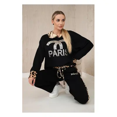 Kesi Włoski Set Paris Sweatshirt + Hose černý