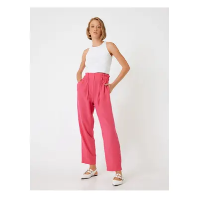 Koton Wide Leg Trousers with Elastic Waistband and Pockets