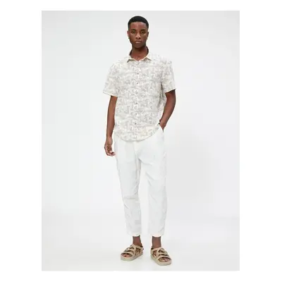 Koton Short Sleeve Shirt Geometric Printed Classic Collar Cotton