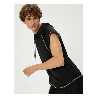 Koton Sports Athlete Hooded Sleeveless with Printed Stitching Detail on the Back