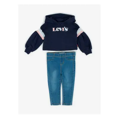 Levi&#39;s Modrý holčičí set džínů a mikiny s kapucí Levi's® - Holky