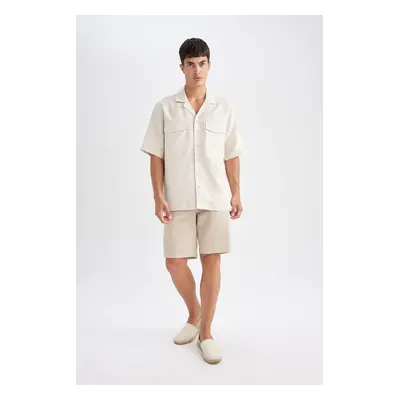 DEFACTO Elastic Waist Pocket Cotton Bermuda Shorts