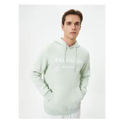 Koton Hooded Sweatshirt College Printed Kangaroo Pocket Detailed