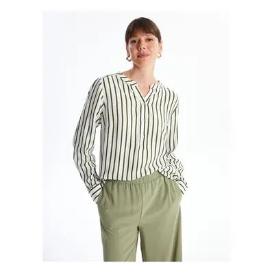 LC Waikiki Loose Neck Striped Long Sleeve Women's Blouse