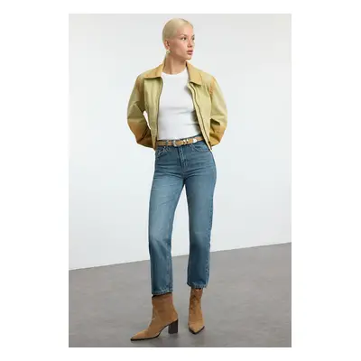 Trendyol Blue High Waist Straight Jeans