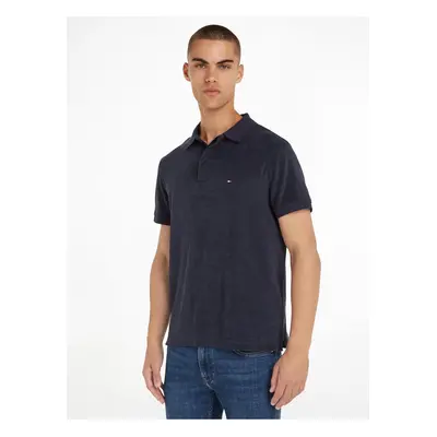 Tmavě modré pánské polo tričko Tommy Hilfiger Micro Towelling - Pánské