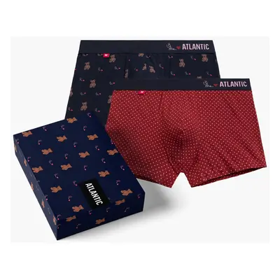 2-PACK Pánské boxerky Atlantic - modrá/červená