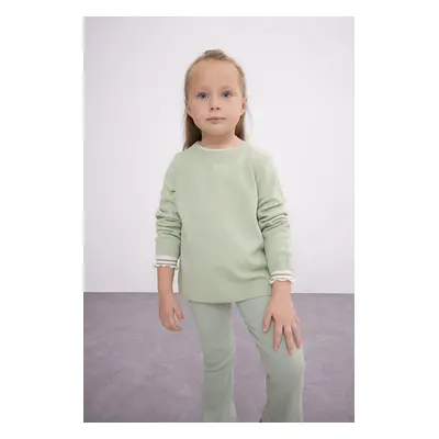 DEFACTO Baby Girl Crew Neck Basic Plain Knitwear Sweater