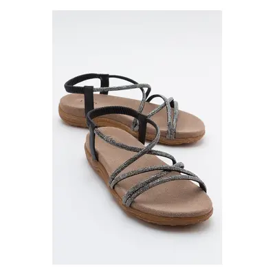 LuviShoes EVER Women's Sandals with Black Stones