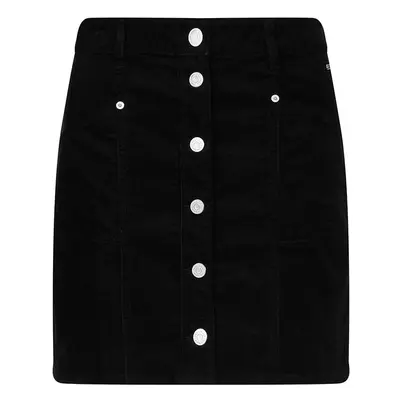 Tommy Jeans Skirt - TJW CORD BUTTON THRU MINI SKIRT black