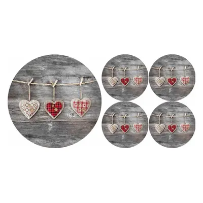 Bertoni Home Unisex's 1+4 Round Table Pads Set Hearts