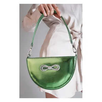 Mio Gusto Green Color Bow Detailed Women's Hand And Shoulder Bag