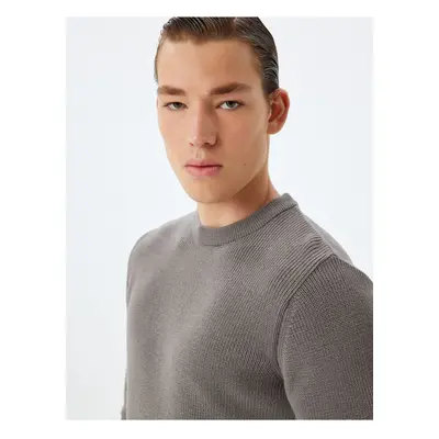 Koton Knitwear Sweater Basic Crew Neck Long Sleeve Wool Blend