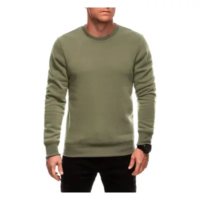 Edoti BASIC men's uniform round neck sweatshirt - dark olive green