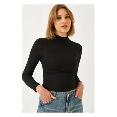 Bianco Lucci Women's Half Turtleneck Blouse