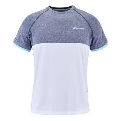 Pánské tričko Babolat Play Crew Neck Tee Men White/Blue Heather