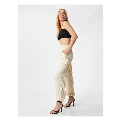 Koton Parachute Trousers with Elastic Waist Stopper Detail and Pockets