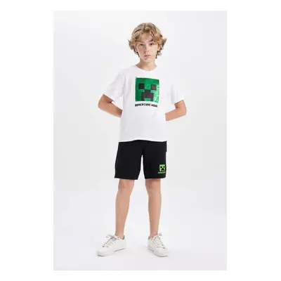 DEFACTO Boy Minecraft Short Sleeve T-Shirt Shorts Piece Set