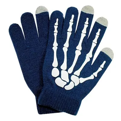 Semiline Unisex's Smartphone Gloves White/Navy Blue