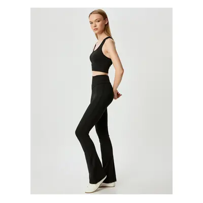 Koton Flare Leg Sports Leggings High Waist Slim Fit