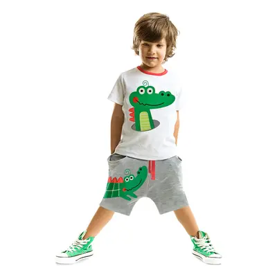 Denokids Crocodile Baggy Boy's Summer T-shirt Shorts Set