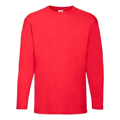 Valueweight Men's Red Long Sleeve T-shirt Fruit of the Loom