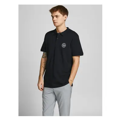 Černé polo tričko Jack & Jones Shark - Pánské