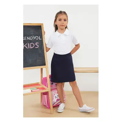 Trendyol Navy Blue Regular Plain Knitted Shorts School Skirt