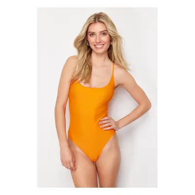 Trendyol Orange Square Neck Regular Swimsuit