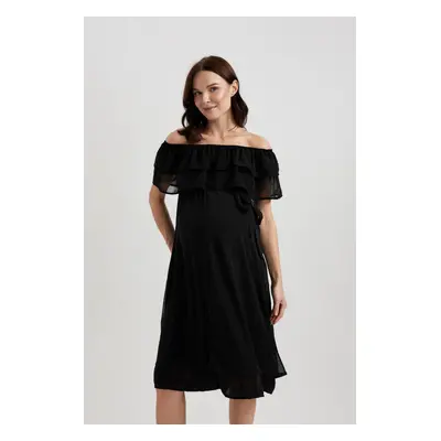 DEFACTO Short Sleeve Midi Maternity Dress