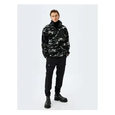 Koton Zippered Pocket Detailed Plush Jacket