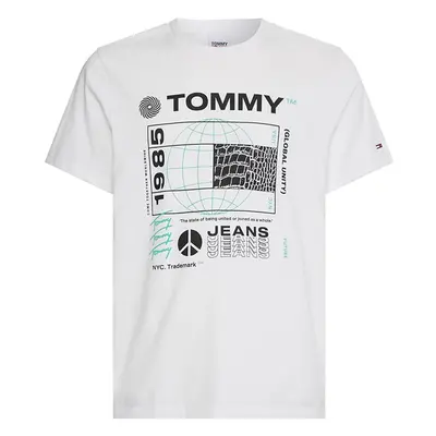 Tommy Jeans T-Shirt - TJM UNITEE FLAG REPTILE TEE white