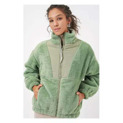 Bigdart Women's Plush Coat Jacket - Green